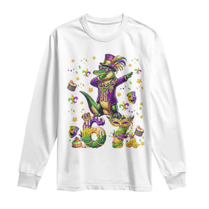 Funny Mardigator Alligator Six Seven Meme Long Sleeve Shirt Mardi Gras Gifts TS12 White Print Your Wear