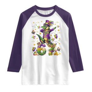 Funny Mardigator Alligator Six Seven Meme Raglan Shirt Mardi Gras Gifts TS12 White Purple Print Your Wear