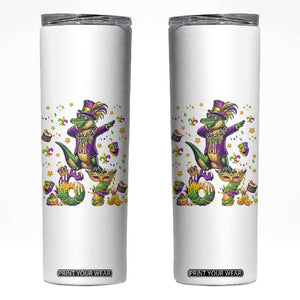 Funny Mardigator Alligator Six Seven Meme Skinny Tumbler Mardi Gras Gifts TS12 White Print Your Wear