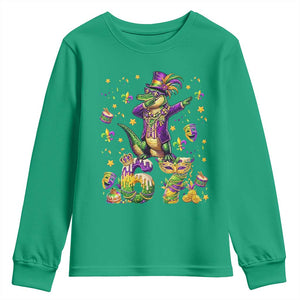 Funny Mardigator Alligator Six Seven Meme Youth Sweatshirt Mardi Gras Gifts TS12 Irish Green Print Your Wear