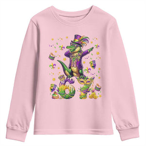 Funny Mardigator Alligator Six Seven Meme Youth Sweatshirt Mardi Gras Gifts TS12 Light Pink Print Your Wear