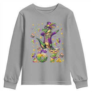 Funny Mardigator Alligator Six Seven Meme Youth Sweatshirt Mardi Gras Gifts TS12 Sport Gray Print Your Wear