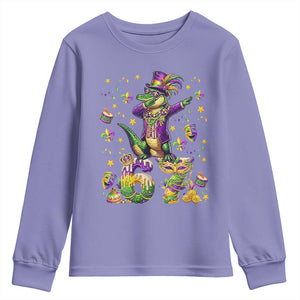 Funny Mardigator Alligator Six Seven Meme Youth Sweatshirt Mardi Gras Gifts TS12 Violet Print Your Wear