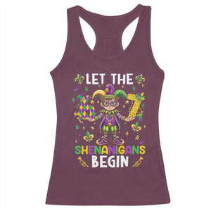 Let The 67 Shenanigans Begin Racerback Tank Top Six Seven Meme Mardi Gras TS12 Maroon Print Your Wear