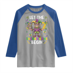 Let The 67 Shenanigans Begin Raglan Shirt Six Seven Meme Mardi Gras TS12 Sport Gray Royal Print Your Wear