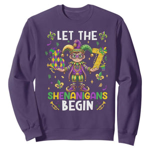 Let The 67 Shenanigans Begin Sweatshirt Six Seven Meme Mardi Gras TS12 Purple Print Your Wear