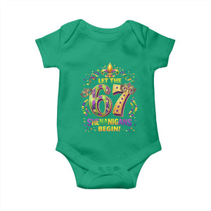 Mardi Gras Six Seven Baby Onesie Let The 67 Shenanigans Begin TS12 Irish Green Print Your Wear