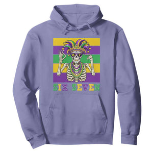 Funny Mardi Gras Skeleton Hoodie Six Seven Meme TS12 Violet Print Your Wear