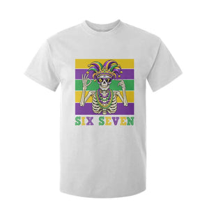 Funny Mardi Gras Skeleton T Shirt For Kid Six Seven Meme TS12 White Print Your Wear