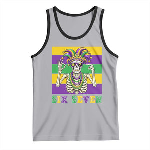 Funny Mardi Gras Skeleton Tank Top Six Seven Meme TS12 Athletic Heather Black Print Your Wear