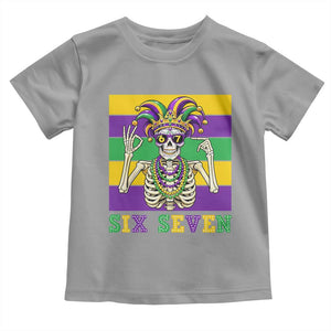 Funny Mardi Gras Skeleton Toddler T Shirt Six Seven Meme TS12 Sport Gray Print Your Wear