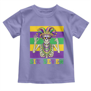 Funny Mardi Gras Skeleton Toddler T Shirt Six Seven Meme TS12 Violet Print Your Wear