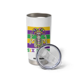 Funny Mardi Gras Skeleton Tumbler Cup Six Seven Meme TS12 Print Your Wear