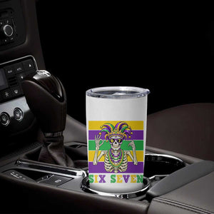 Funny Mardi Gras Skeleton Tumbler Cup Six Seven Meme TS12 Print Your Wear