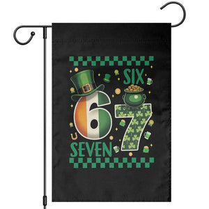 Funny St Patricks Six Seven Garden Flag Gen Z Irish Gift TS12 Black Print Your Wear