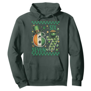 Funny St Patricks Six Seven Hoodie Gen Z Irish Gift TS12 Dark Forest Green Print Your Wear
