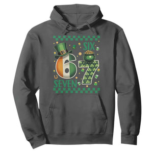 Funny St Patricks Six Seven Hoodie Gen Z Irish Gift TS12 Dark Heather Print Your Wear