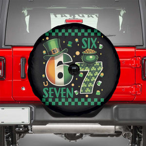 Funny St Patricks Six Seven Spare Tire Cover Gen Z Irish Gift TS12 Black Print Your Wear