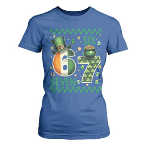 Funny St Patricks Six Seven T Shirt For Women Gen Z Irish Gift TS12 Royal Blue Print Your Wear