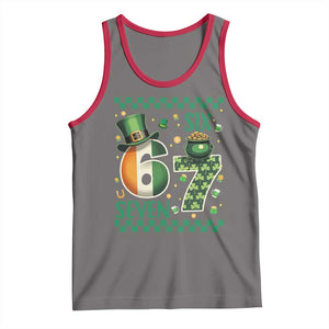 Funny St Patricks Six Seven Tank Top Gen Z Irish Gift TS12 Deep Heather Red Print Your Wear