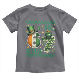 Funny St Patricks Six Seven Toddler T Shirt Gen Z Irish Gift TS12 Charcoal Print Your Wear