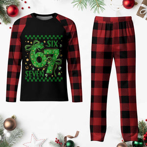 Funny St Patricks Day Plaid Pajama Set Six Seven Meme Irish Gag Gift TS12 Buffalo Plaid Print Your Wear