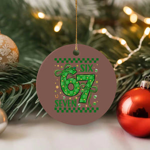 Funny St Patricks Day Ceramic Ornament Six Seven Meme Irish Gag Gift TS12 1pc Mocha Print Your Wear