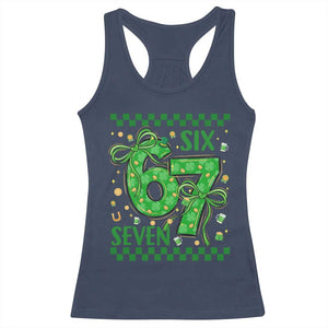 Funny St Patricks Day Racerback Tank Top Six Seven Meme Irish Gag Gift TS12 Navy Print Your Wear