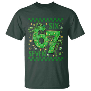 Funny St Patricks Day T Shirt Six Seven Meme Irish Gag Gift TS12 Dark Forest Green Print Your Wear