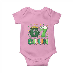 Funny St Patricks Day Six Seven Meme Baby Onesie Irish American Gift TS12 Light Pink Print Your Wear