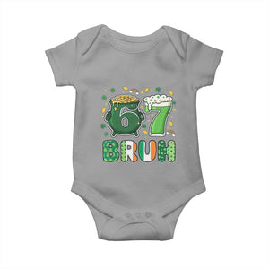Funny St Patricks Day Six Seven Meme Baby Onesie Irish American Gift TS12 Sport Gray Print Your Wear