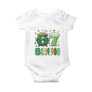 Funny St Patricks Day Six Seven Meme Baby Onesie Irish American Gift TS12 White Print Your Wear