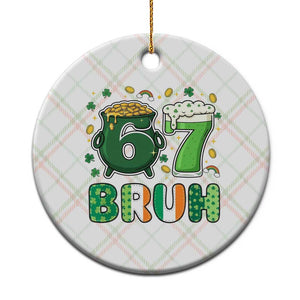 Funny St Patricks Day Six Seven Meme Ceramic Ornament Irish American Gift TS12 1pc Christmas Plaid Print Your Wear