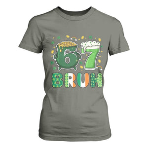 Funny St Patricks Day Six Seven Meme T Shirt For Women Irish American Gift TS12 Military Green Print Your Wear