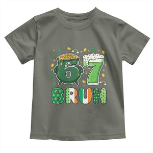 Funny St Patricks Day Six Seven Meme Toddler T Shirt Irish American Gift TS12 Military Green Print Your Wear