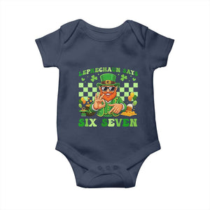 Funny Leprechaun Says Six Seven Baby Onesie St Patricks Day TS12 Navy Print Your Wear