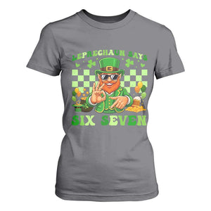 Funny Leprechaun Says Six Seven T Shirt For Women St Patricks Day TS12 Charcoal Print Your Wear