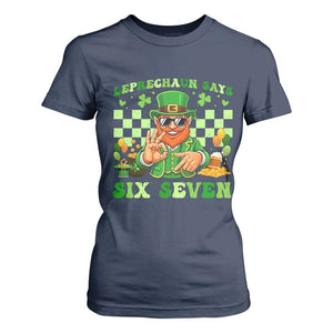 Funny Leprechaun Says Six Seven T Shirt For Women St Patricks Day TS12 Navy Print Your Wear