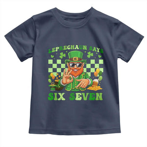 Funny Leprechaun Says Six Seven Toddler T Shirt St Patricks Day TS12 Navy Print Your Wear