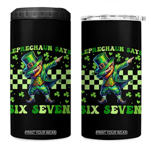 Leprechaun Six Seven Meme 4 in 1 Can Cooler Tumbler Funny St Patricks Day Gift TS12 One Size: 16 oz Black Print Your Wear