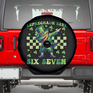 Leprechaun Six Seven Meme Spare Tire Cover Funny St Patricks Day Gift TS12 Black Print Your Wear