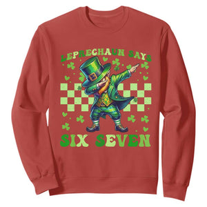 Leprechaun Six Seven Meme Sweatshirt Funny St Patricks Day Gift TS12 Red Print Your Wear