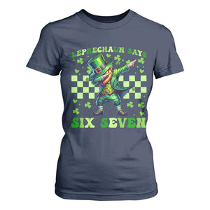 Leprechaun Six Seven Meme T Shirt For Women Funny St Patricks Day Gift TS12 Navy Print Your Wear