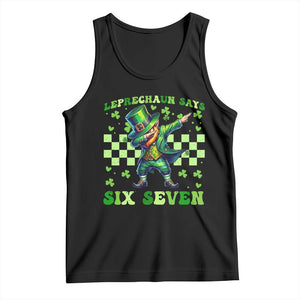 Leprechaun Six Seven Meme Tank Top Funny St Patricks Day Gift TS12 Black Print Your Wear
