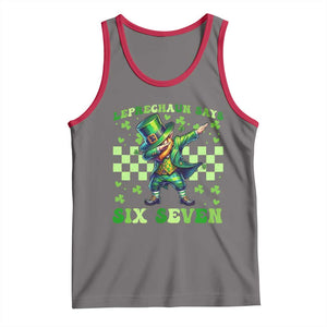 Leprechaun Six Seven Meme Tank Top Funny St Patricks Day Gift TS12 Deep Heather Red Print Your Wear