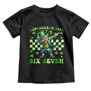 Leprechaun Six Seven Meme Toddler T Shirt Funny St Patricks Day Gift TS12 Black Print Your Wear