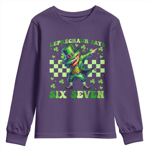 Leprechaun Six Seven Meme Youth Sweatshirt Funny St Patricks Day Gift TS12 Purple Print Your Wear