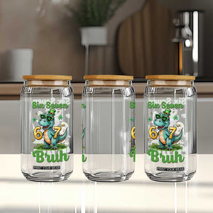 Funny Dinosaur Says Six Seven Glass Can St Patricks Day TS12 Print Your Wear