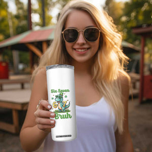 Funny Dinosaur Says Six Seven Skinny Tumbler St Patricks Day TS12 Print Your Wear