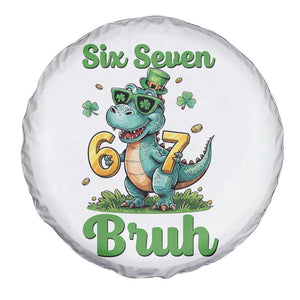Funny Dinosaur Says Six Seven Spare Tire Cover St Patricks Day TS12 Print Your Wear